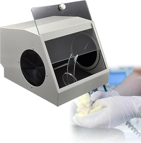 STMKB Caja De Polvo para Laboratorio Dental, Fuente De Luz LED De 5500 K, Cabina De Granallado Modular De Gran Espacio con Extracción De Aire Y Filtro, Antipolvo, Reduce Los Daños a Los Médicos.