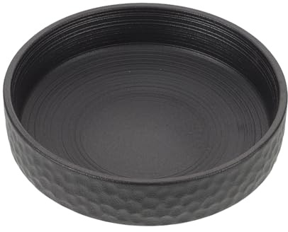Mikikit Bol en Céramique Hydroponique Noir 16 CM de Lotus pour Bonsaï et Plantes Succulentes Jardinière Décorative Peu Profonde Maison Bureau Jardin Plateau Intégré