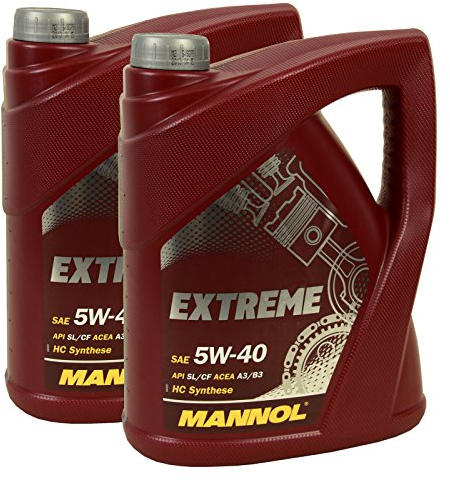 MANNOL 2X 5L MOTORÖL ÖL Extreme 5W-40 MN7915-5 für MB VW OPEL Renault Porsche FIAT MOTORENÖL (10LITER) + INSPEKTIONSAUFKLEBER