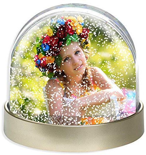 Personalised Photo Snow Globe Dome Glitter Shaker Ornament | Metallic Finish