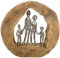 Moritz - Scultura famiglia Family, 29 x 7,5 x 28 cm, bella decorazione, in legno di mango, alluminio
