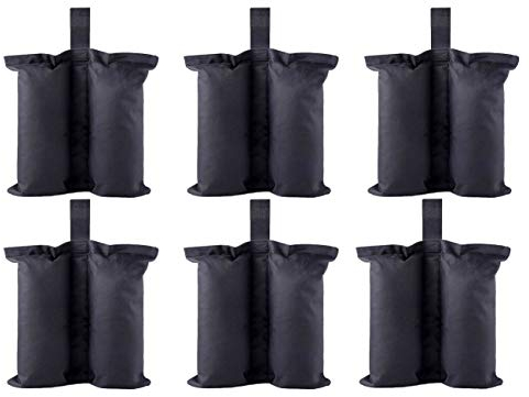 CACTIYE Baldachin-Gewichtssäcke für Pop-Up-Zelt, Sandsäcke, Beingewichte für sofortigen Sonnenschutz, Baldachin-Beine (groß-6, schwarz)