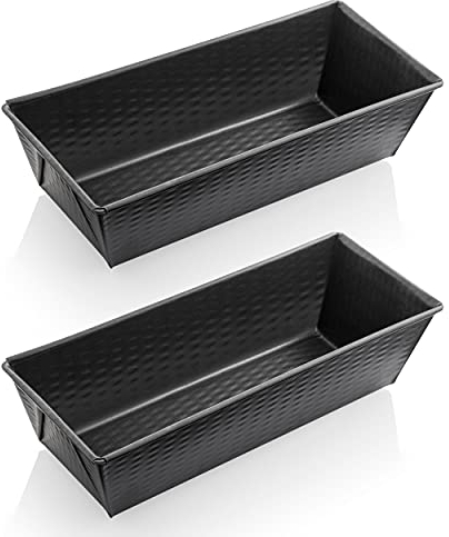 Grizzly Bread Baking Tin, Set of 2 x 3Lb Loaf Tins 12 Inch (30x11.5 cm), Non-Stick Carbon Steel Pan, Bread & Cake Mould