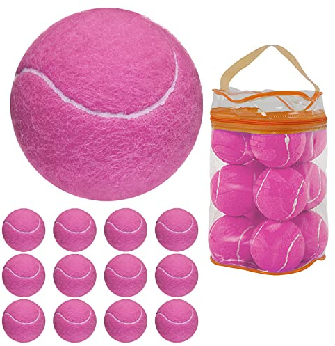 GKK Durable Pressurized Tennis Balls - 12 Pack Yellow Felt Training Balls for Beginners and Dogs