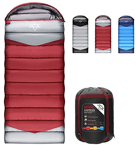 ETGLCOZY Sacchi a pelo invernali per adulti, 0 gradi, portatili, leggeri, per bambini, ragazze, ragazzi, campeggio, escursionismo, con sacco a compressione impermeabile, 3-4 stagioni