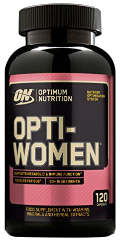 Optimum Nutrition Opti-Women Integratore Multivitaminico Minerali ed Estratti Vegetali per Metabolismo e Sistema Immunitario 60 Porzioni 120 Capsule