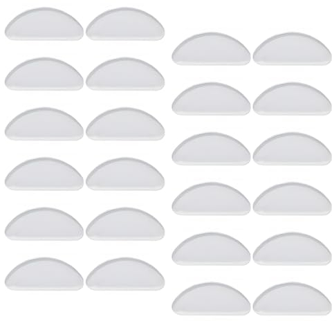 BCZR Brillen Nasenpads,12 Paare Nasenpads Brille Selbstklebend,Anti-Rutsch-Brille Polster Aus Silikon,Anti-Rutsch-Brillenzubehör(Transparent, 1 mm)