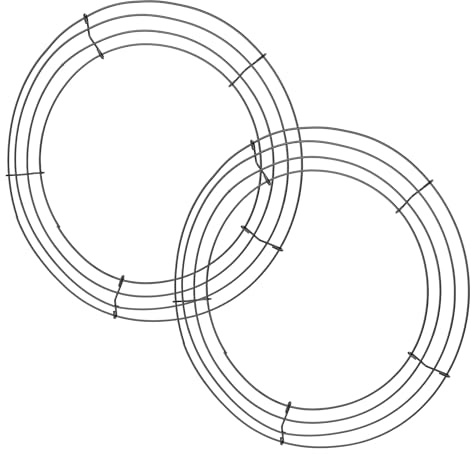 2 Pieces 12 Inch Wire Wreath Frame, Metal Round Wreath Form Black Wire Rings for Crafts Christmas Wreaths Tree Garland Floral Flower Arrangements New Year DIY Crafts Supplies and Holidays Decor