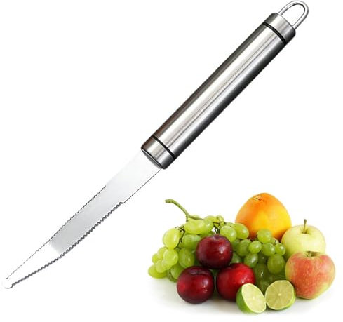 One Piece Stainless Steel Grapefruit Peeler, Curved Serrated Knife for Citrus, Mango, Apple - Rust-Proof, Household Fruit Peeler