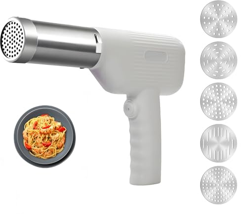 Handheld Electric Pasta Maker, 5-in-1 Cordless Pasta Maker Machine, Portable Noodle Maker with Noodle Molds, Automatic Noodle Press Machine, Homemade Spaghetti Maker For Kitchen