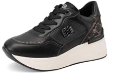 QUEEN HELENA Sneakers Alte Scarpe da Ginnastica con Zeppa Comode Donna X31-20 (X33-26 Nero, Sistema Taglie Calzature EU, Adulto, Donna, Numero, Media, 37)
