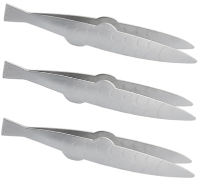 TOBBOMEY 3 Piezas Pinzas de Pescado de Acero Inoxidable Diseño Forma de Pez Resistentes y Ligeras para Retirar Espinas con Precisión Cocina