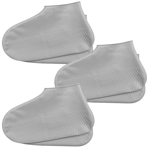 Omnikryp 3 Pièces Surchaussures Impermeables, Surchaussures Pluie Unisexe, Couvre Chaussure Réutilisables, Antidérapant et Anti Poussière, pour Routes Pluvieuses, Enneigées et Boueuses (Gris)