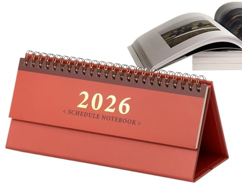 Calendario Mensual de Escritorio - Planificador Diario Escolar 2026 Calendario de Mesa - Organizador Diario para Hogar Estudio Dormitorio Aula Gimnasio Cocina Seguimiento Trabajo