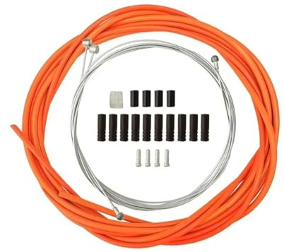 FTGNHF Racercykelväxel Bromsledningsset 4/5mm Linjerör Flerfärgad MTB Cykel Bromsledningsrör Inner Universellt Cykeltillbehör bromsvajer(Orange Set)