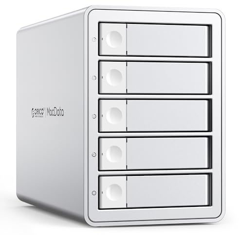 ORICO Raid Caja de Aluminio para 5 Bahías SATA HDD/SSD de 2,5/3,5 Pulgadas, USB3.0 Type-B 5 Gbps, Base de Conexión para Disco Duro, Soporta Raid 0/1/5/10/PM (9958RU3)