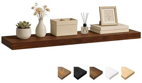 Richer House Valnöt Vägghylla, 100 x 23,5 x 3,8 cm Väggbräda MDF Trä