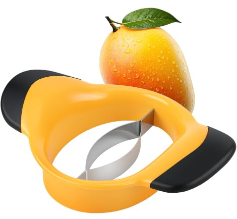 Trancheuse à Mangue, Mango Slicer Lame Acier Inoxydable | Poignées Ergonomiques et Lames en Acier Inoxydable, Utilisé pour Couper et évider la Mangue