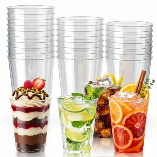Solivive 75 Stück Hartplastik Plastikbecher, 300ml/10oz Kunststoff Trinkbecher, Mehrwegbecher Partybecher, Becher Plastik Wasserbecher Bruchsichere Geeignet für Geburtstag, Hochzeiten, Getränkepartys