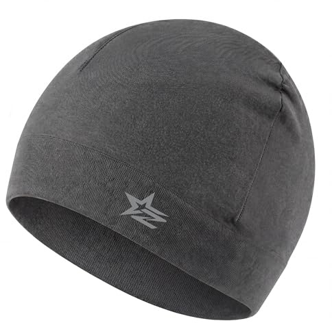 2THESTARS Lightweight Cooling Skull Cap for Men Hard Hat Helmet Liner Moisture Wicking Sweatband Cycling Running Beanie - Dark Grey