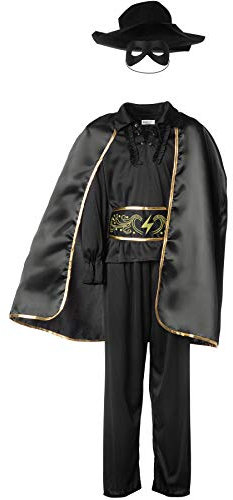 dressforfun 900518 - Jungenkostüm Zorro, In Schwarz gehaltenes Zorro-Outfit inkl. Cape, Maske und Hut (116 | Nr. 302588)