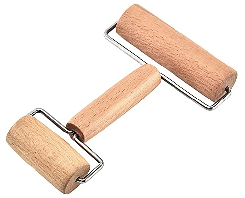 ccHuDE Double Head Wooden Rolling Pin Wood Pastry Pizza Roller Baking Roller Pin for Home Kitchen Baking Cooking