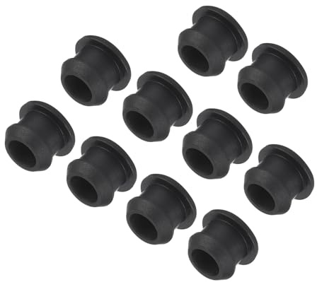 QUARKZMAN 10pcs Tapones de Cierre de Silicona, 10mm Tapón para Agujeros Silentblock Cubierta de Sellado Tapa Ciego Tipo Empotrado Redondo para Estantes Armarios Gabinete Muebles, Negro