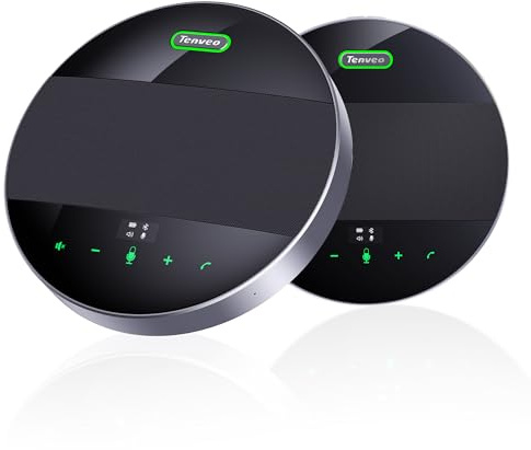 Tenveo M5B-EX Altoparlante e Microfono Conferenza Bluetooth, Speaker Conferenza USB Bluetooth Wireless Daisy-Chain Presa Voce a 360°, 30 Persone per PC Skype/Teams/Zoom/Riunione/Telelavoro