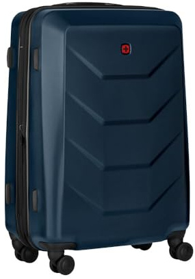 Wenger Prymo Medium Hardside Case with 4 Wheels, Trolley, Medium, 59 (67) l, Safety Lock, Women Men, Travel Holiday, Blue, 653633