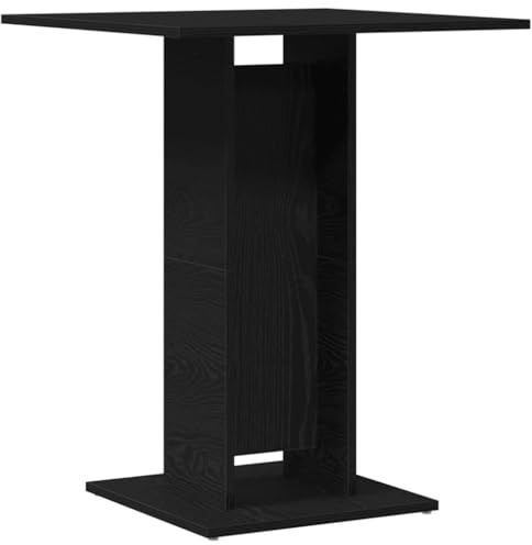 vidaXL Bistro Table Black Oak Square 60x60x75 cm Engineered Wood Dining Table - Modern Indoor Dining or Cafe Table