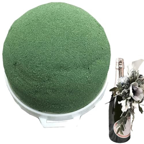 Bouteille de vin en mousse – Arrangements floraux ronds en mousse florale | Boule en mousse florale absorbante | Sphère humide en mousse pour fleuriste humide pour corsages de poignet, mariages et
