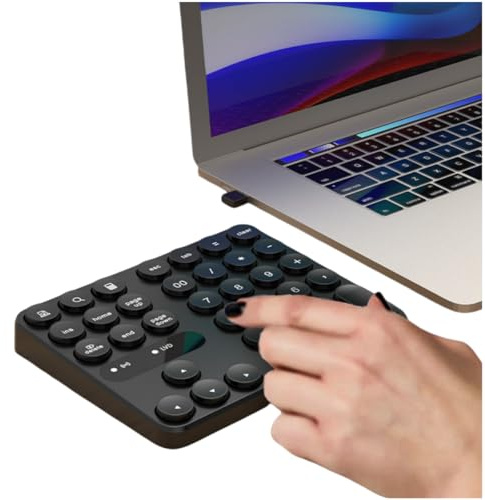 Trådlöst numeriskt tangentbord, 2.4G trådlöst tyst numeriskt tangentbord, numer tangent bord med 35 tangenter för datainmatning, bärbar bokföring för Android, OS X, PC