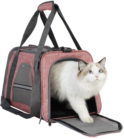 Transportbox Katze Katzen Transportboxen, Faltbare katzentasche transporttasche, hundetragetasche Transporttasche mit Einstellbar Schultergurt katzenbox