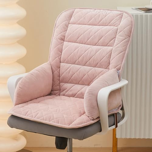 Siege Chauffant Coussin pour Bureau, Tapis Chauffant avec 4 Réglages de Minuterie et 9 Réglages de Température, Heating Pad pour le Dos la Taille et les Hanches(Pink)