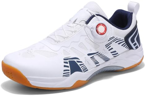 JiuQing Chaussures Badminton Hommes Chaussures de Salle Légères Respirantes | Semelle Caoutchouc Antidérapante Confortable, Chaussures Sport Marche Intérieur Extérieur, Pour Tennis Pickleball Squash