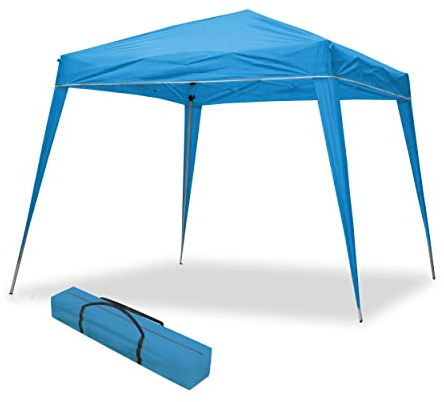 Wasabi - Carpa Plegable 3x3 m – Resistente al Agua - Incluye Vientos y Piquetas de Fijación - Estructura de Acero - Cenador para Jardín – Pérgola Playa - Camping Fiestas (Azul)