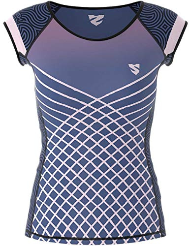 SMMASH Camicia Funzionale Camicia da Donna A Compressione Camicia Sportiva A Manica Corta Traspirante con Tecnologia Seconda Pelle Fitness Top Outdoor