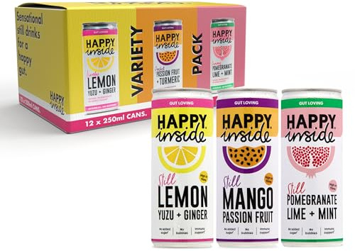 Happy Inside Gut Health Juice - Variety Pack | No Added Sugar, High in Prebiotic Fibre, Vitamin C | Vegan (12 x 250ml)