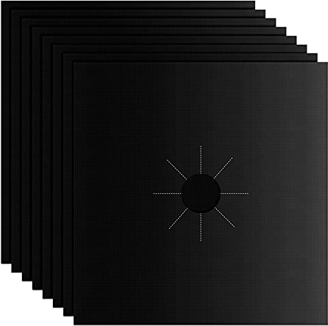 Protectores Antiadherentes de Estufa a Gas, Cubiertas para Hornillos Gas, Reutilizables Tapetes del Rango del Gas Quemador Para Almohadillas Limpieza, No Pegajosas y Fáciles Limpiar (27x27CM)