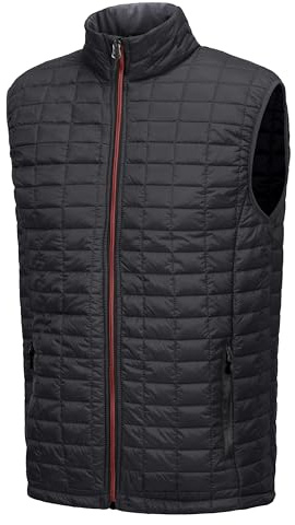 Little Donkey Andy Men's Puffer Vest, Lightweight Warm Sleeveless Jacket for Hiking Travel Golf Black/Gray XL