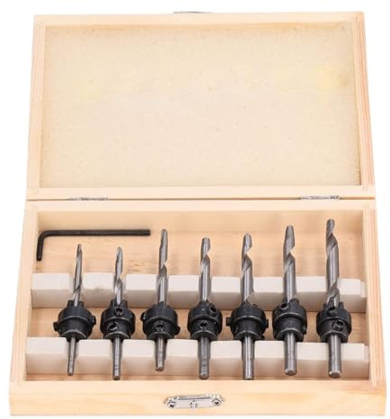 8 Pz Punta da Trapano Svasatore HSS Conico Svasatore Bit Set di Viti In Conico Svasatore Lavorazione Del Legno Alesatore per Legno Plastica