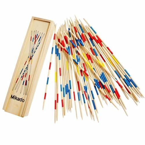 mka Aicom - Mikado en Bois - Jeu de Baguettes Chinoises - Idéal pour Partager avec des Amis - 1 boîte
