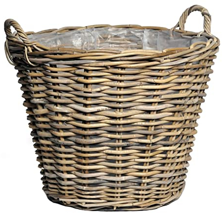 Generisch Aktion !! Pflanzkorb Feuerholzkorb Durchmesser ca. 50 cm und 40 cm hoch aus Rattan !! robuste Handarbeit Weidenkorb Pflanzgefäß Blumentopf Natur Deko Weihnachtsbaumständer