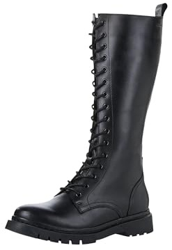 Tamaris Botas de Caña Larga para Mujer, Tacón Cuadrado, Plantilla Extraíble, Negro, 38 EU