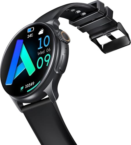Emporia Watch Joy, smartklocka för män och kvinnor, träningsklocka, sportklocka, seniorer hälsoklocka, telefonfunktion, Bluetooth, väckarklocka, svart