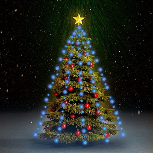 Artículo-Red de luces para árbol de Navidad con 180 LED azules 180 cm, iluminación, cuerdas de luz y cuerdas