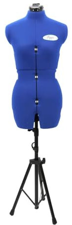 Nähmit Mannequin de couture réglable, rotatif et réglable en hauteur, taille S (36-42) et XS (32-36), avec arrondisseur de jupe avec fixation d'épingles, coussin à aiguilles intégré (bleu, taille S)
