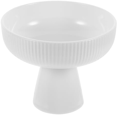 UTHCLO Coppa Gelato Piedistallo in Porcellana Bianca Design Nordico, Ciotola Da Dessert Per Frutta e Gelato, Tazza Da Dessert in Materiale Vitrificato Per Uso Domestico