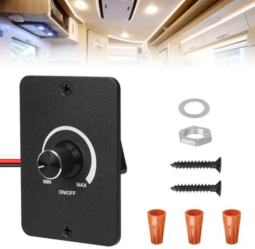 VGECEE Dimmer LED 12V PWM, PWM DC 12V 5A Dimmer con Telecomando LED Dimmers DC Dimming Stepless a Manopola Interruttore Dimmers Energetico Variatore Luce per Lampade Led, Camper/Barca/Camion/Roulotte