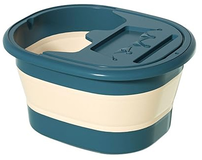 Vasca da bagno pieghevole in TPE con base per agopressione, per la salute e il benessere, per pedicure, design salvaspazio, vasca da bagno pieghevole per massaggi e lavanderia a casa